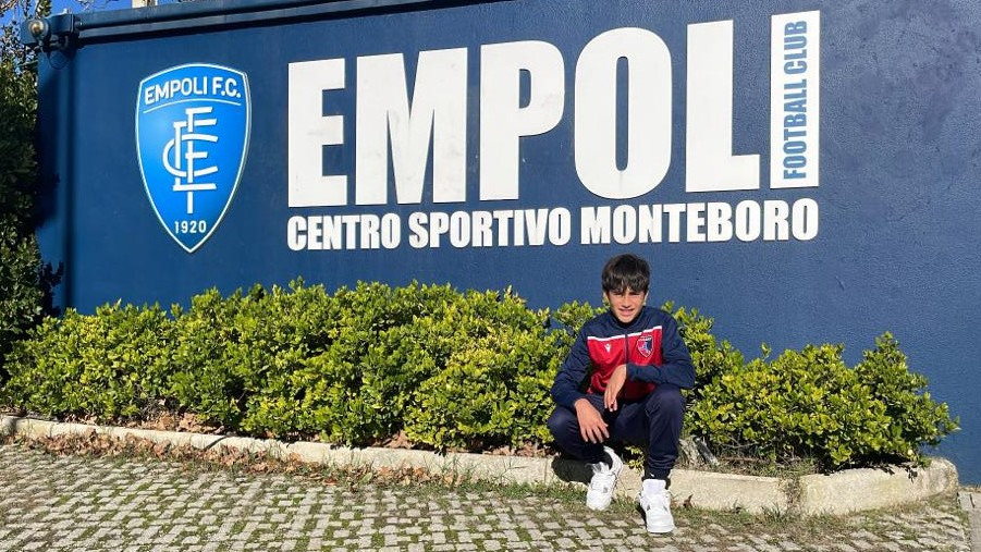 thomas giacchetti dell'academy civitanovese allo stage tecnico empoli calcio presso centro sportivo monteboro